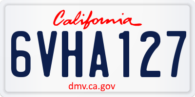CA license plate 6VHA127