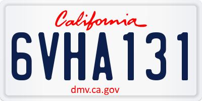 CA license plate 6VHA131