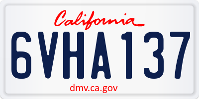 CA license plate 6VHA137