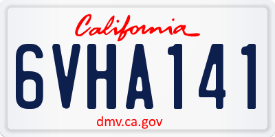 CA license plate 6VHA141