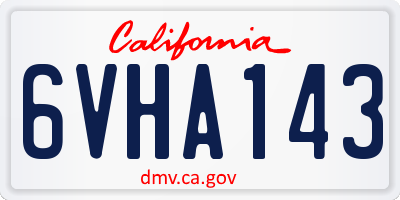 CA license plate 6VHA143