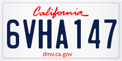 CA license plate 6VHA147