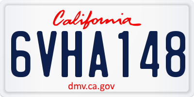 CA license plate 6VHA148