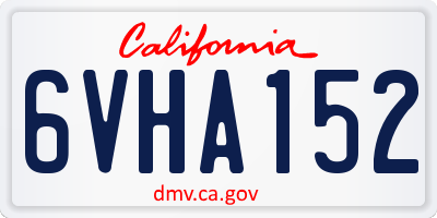 CA license plate 6VHA152