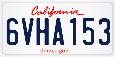 CA license plate 6VHA153