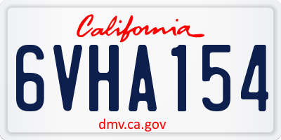 CA license plate 6VHA154