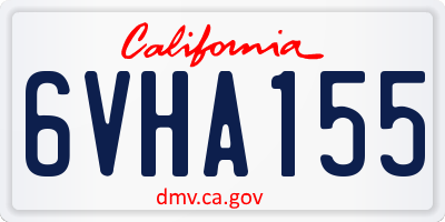 CA license plate 6VHA155