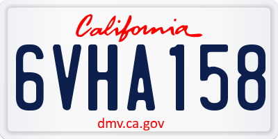 CA license plate 6VHA158