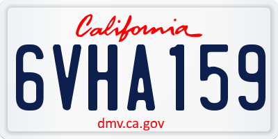 CA license plate 6VHA159