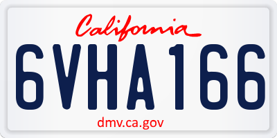 CA license plate 6VHA166
