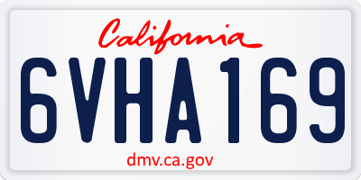 CA license plate 6VHA169