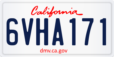 CA license plate 6VHA171