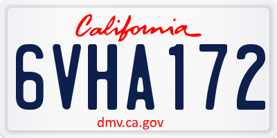 CA license plate 6VHA172