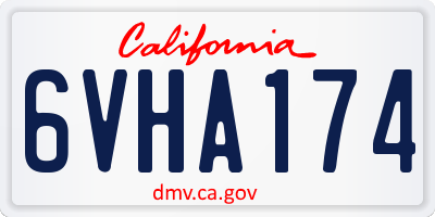 CA license plate 6VHA174