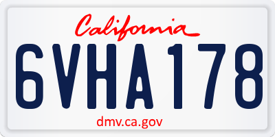 CA license plate 6VHA178