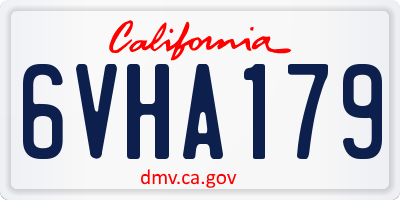 CA license plate 6VHA179