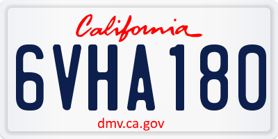 CA license plate 6VHA180