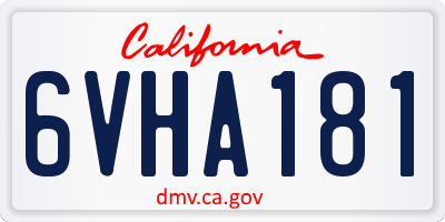 CA license plate 6VHA181