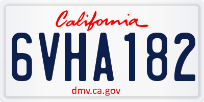 CA license plate 6VHA182