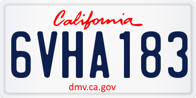 CA license plate 6VHA183