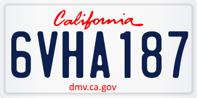 CA license plate 6VHA187