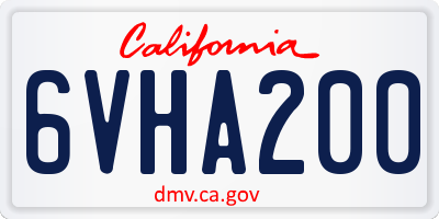 CA license plate 6VHA200