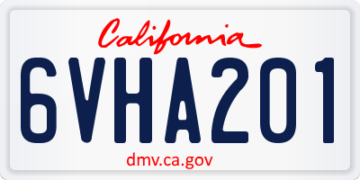 CA license plate 6VHA201