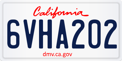 CA license plate 6VHA202