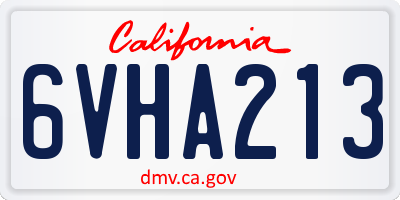 CA license plate 6VHA213