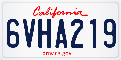 CA license plate 6VHA219