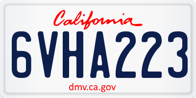 CA license plate 6VHA223