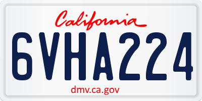 CA license plate 6VHA224