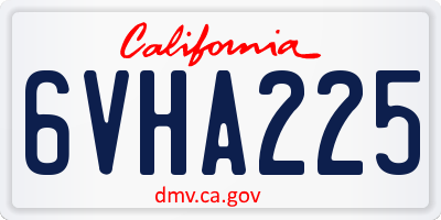 CA license plate 6VHA225