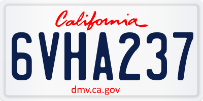 CA license plate 6VHA237