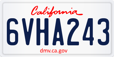 CA license plate 6VHA243
