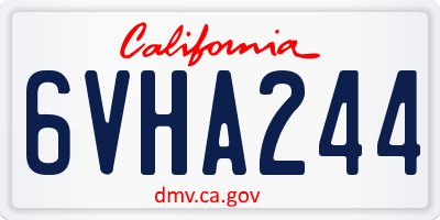 CA license plate 6VHA244