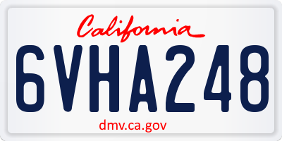 CA license plate 6VHA248