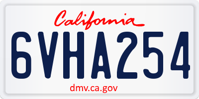 CA license plate 6VHA254
