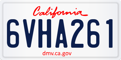 CA license plate 6VHA261