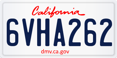 CA license plate 6VHA262