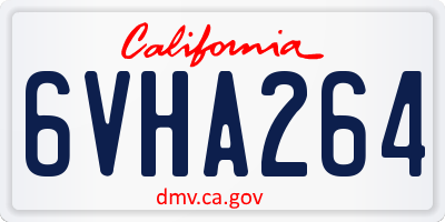 CA license plate 6VHA264