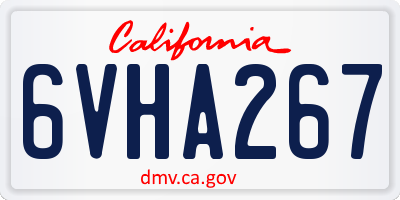 CA license plate 6VHA267