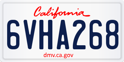 CA license plate 6VHA268
