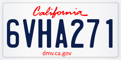 CA license plate 6VHA271