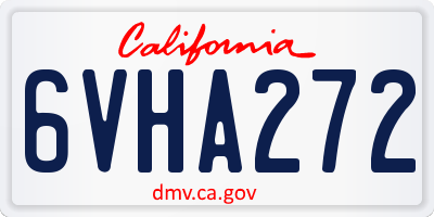 CA license plate 6VHA272