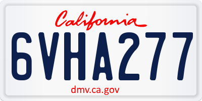 CA license plate 6VHA277