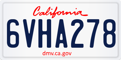 CA license plate 6VHA278