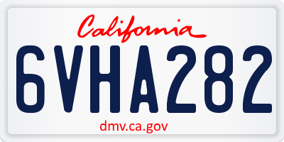 CA license plate 6VHA282