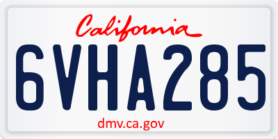 CA license plate 6VHA285