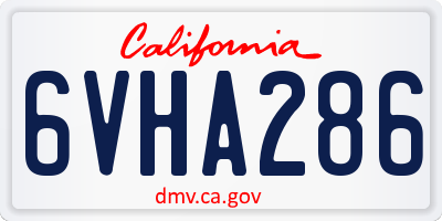 CA license plate 6VHA286